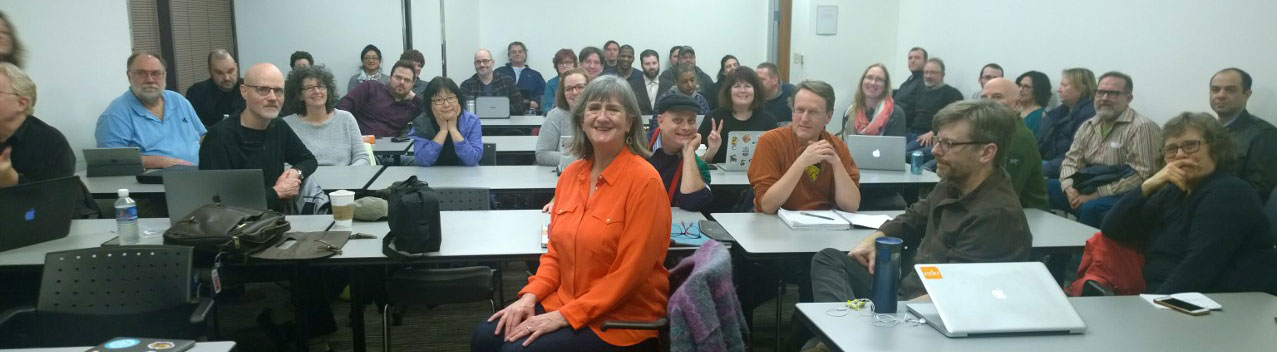 Mary Ann Aschenbrenner teaching at the WordPress MeetUp in February 2017